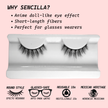 Sencilla | Lash Lover Lashes (Short Anime Rounded, Perfect for Glasses Wearers)